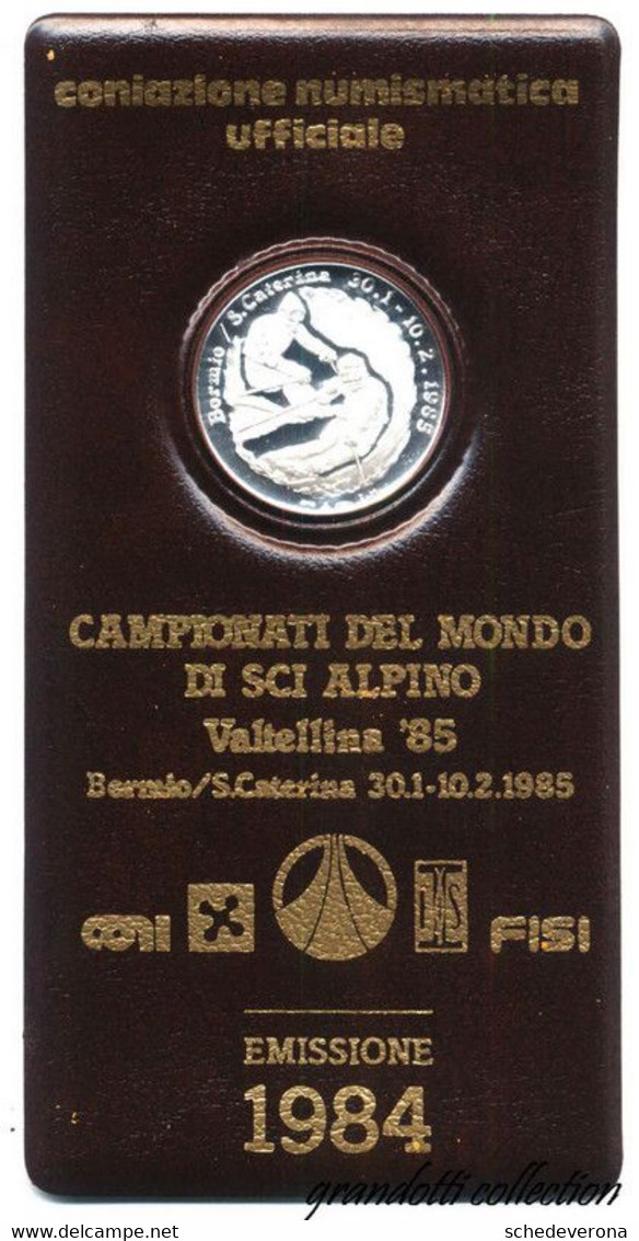 CAMPIONATO MONDO SCI ALPINO VALTELLINA 1985 MEDAGLIA ARGENTO EURONUMMUS - Firma's