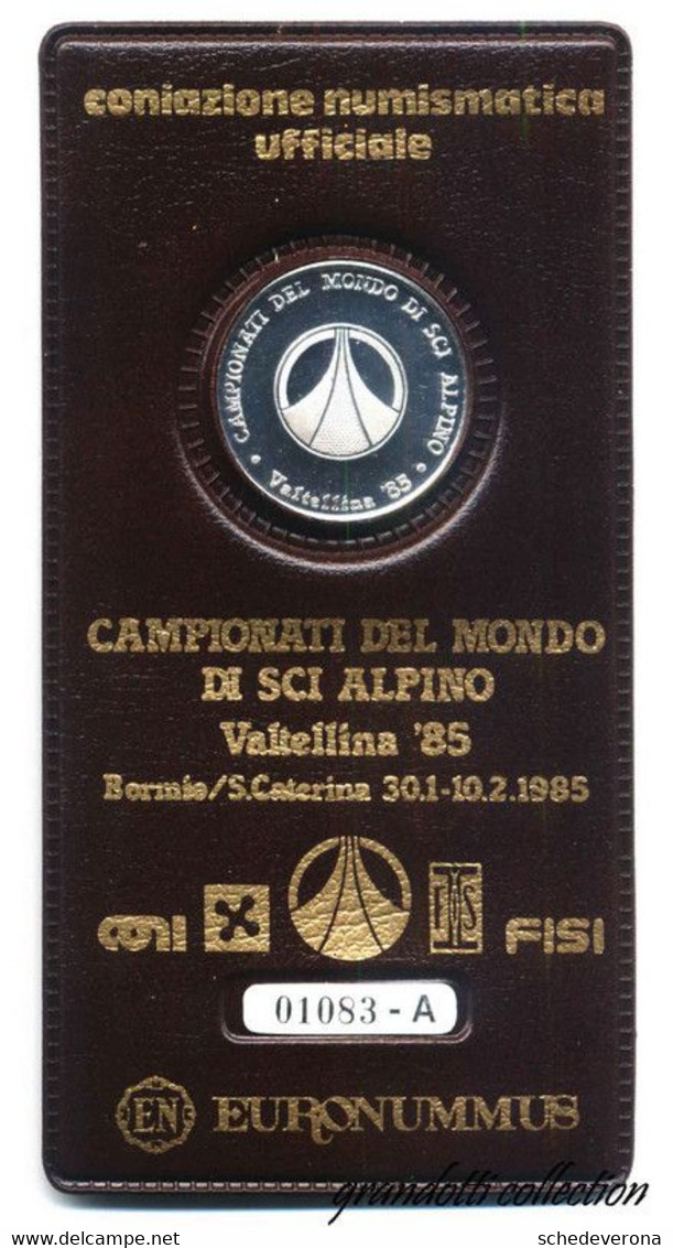 CAMPIONATO MONDO SCI ALPINO VALTELLINA 1985 MEDAGLIA ARGENTO EURONUMMUS - Professionals/Firms
