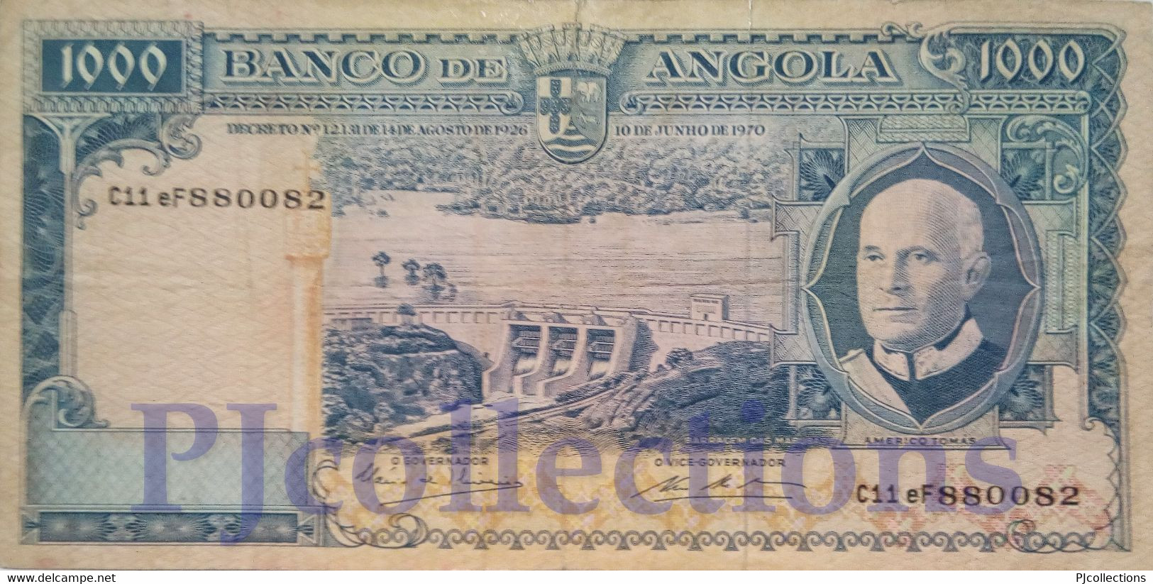 ANGOLA 100 ESCUDOS 1970 PICK 98 F/VF - Angola