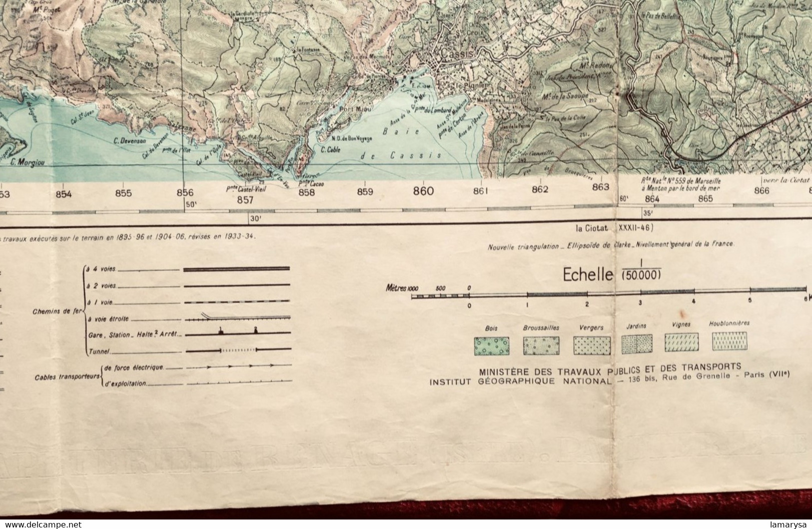 WW2-1942 AUBAGNE Carte France Géographique Armée Topographique Type 1922 quadrillage kilomètrque Lambert zone sud