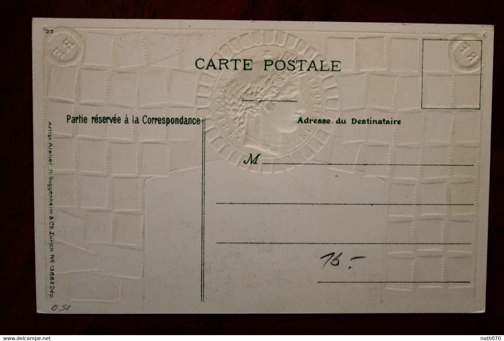 Ak CPA 1907 Souvenir De La France Paris Hôtel De Ville Carte Timbres Gaufrée - Andere & Zonder Classificatie