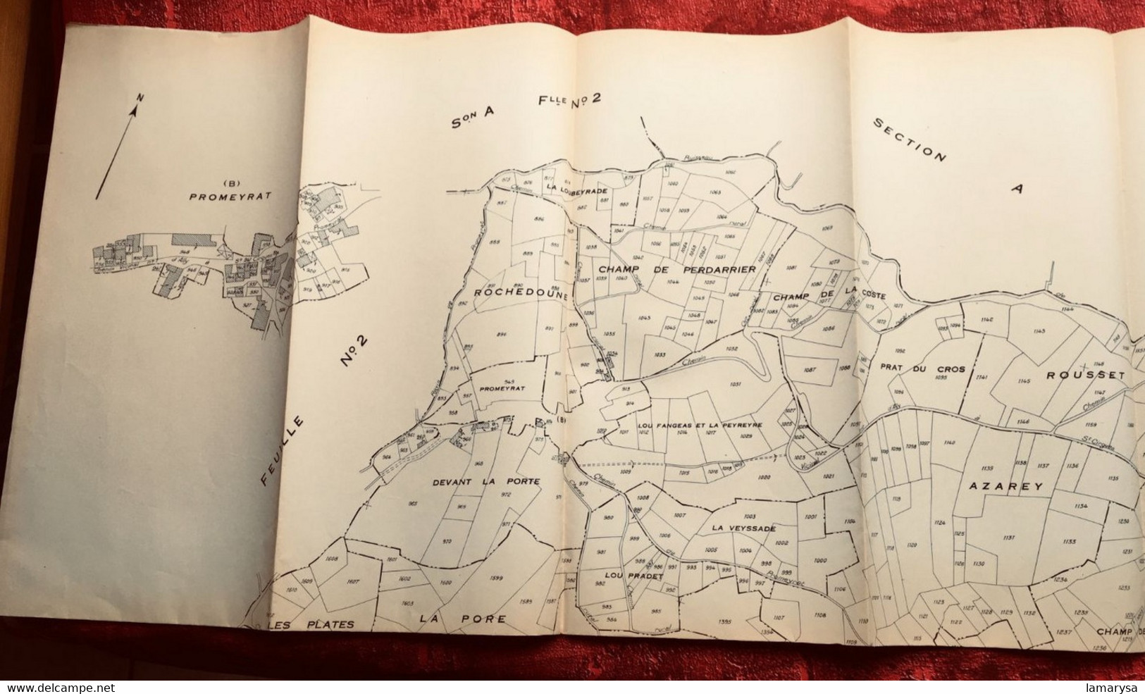 1954-Saint-Cirgues Haute Loire Carte Plan Section B  Dite De Promeyrat - Traignac & Fougères-feuille Dressée En 1835- - Altri Disegni
