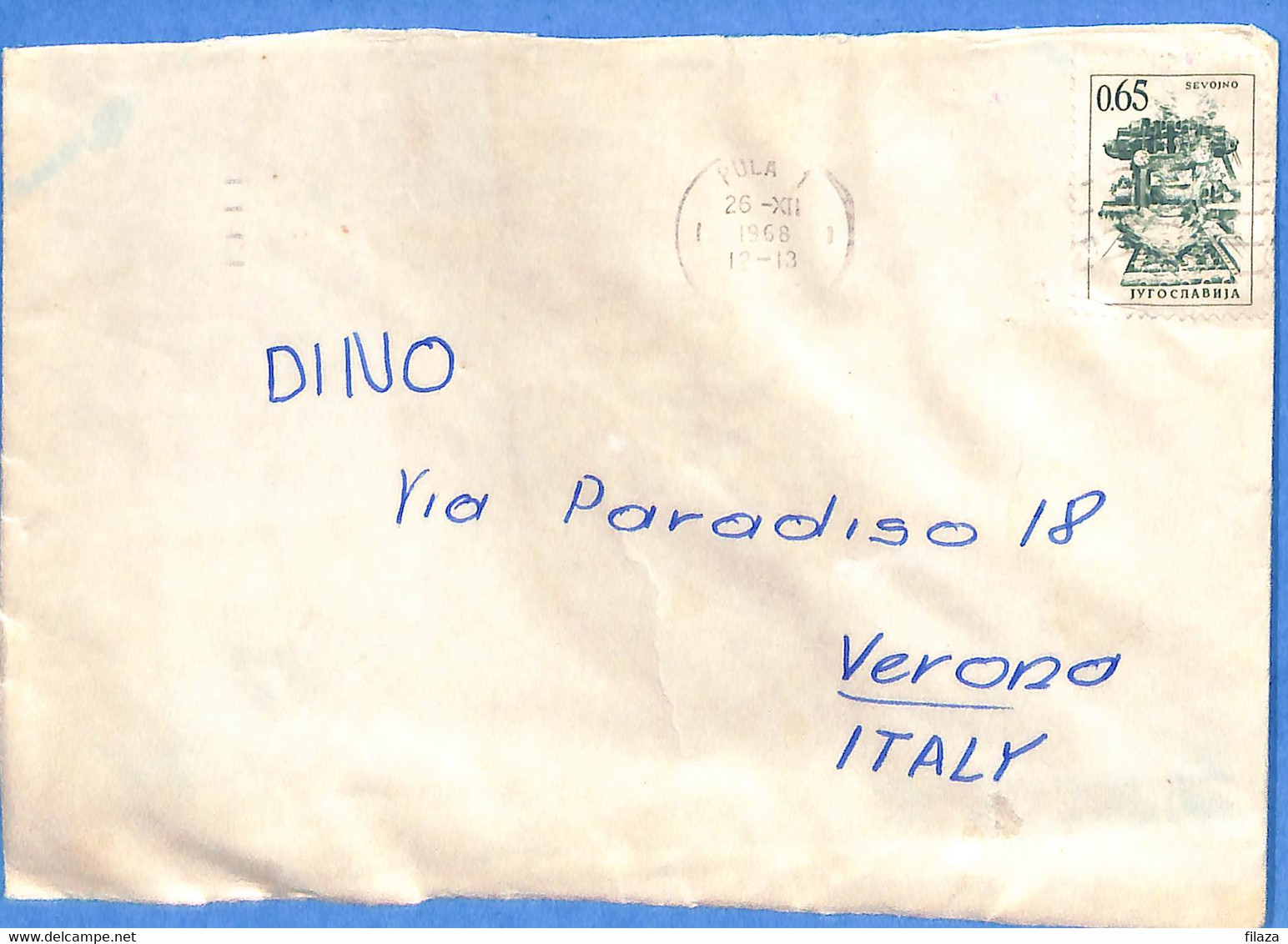 Lettre : Romania To Italy Singer DINO L00081 - Brieven En Documenten