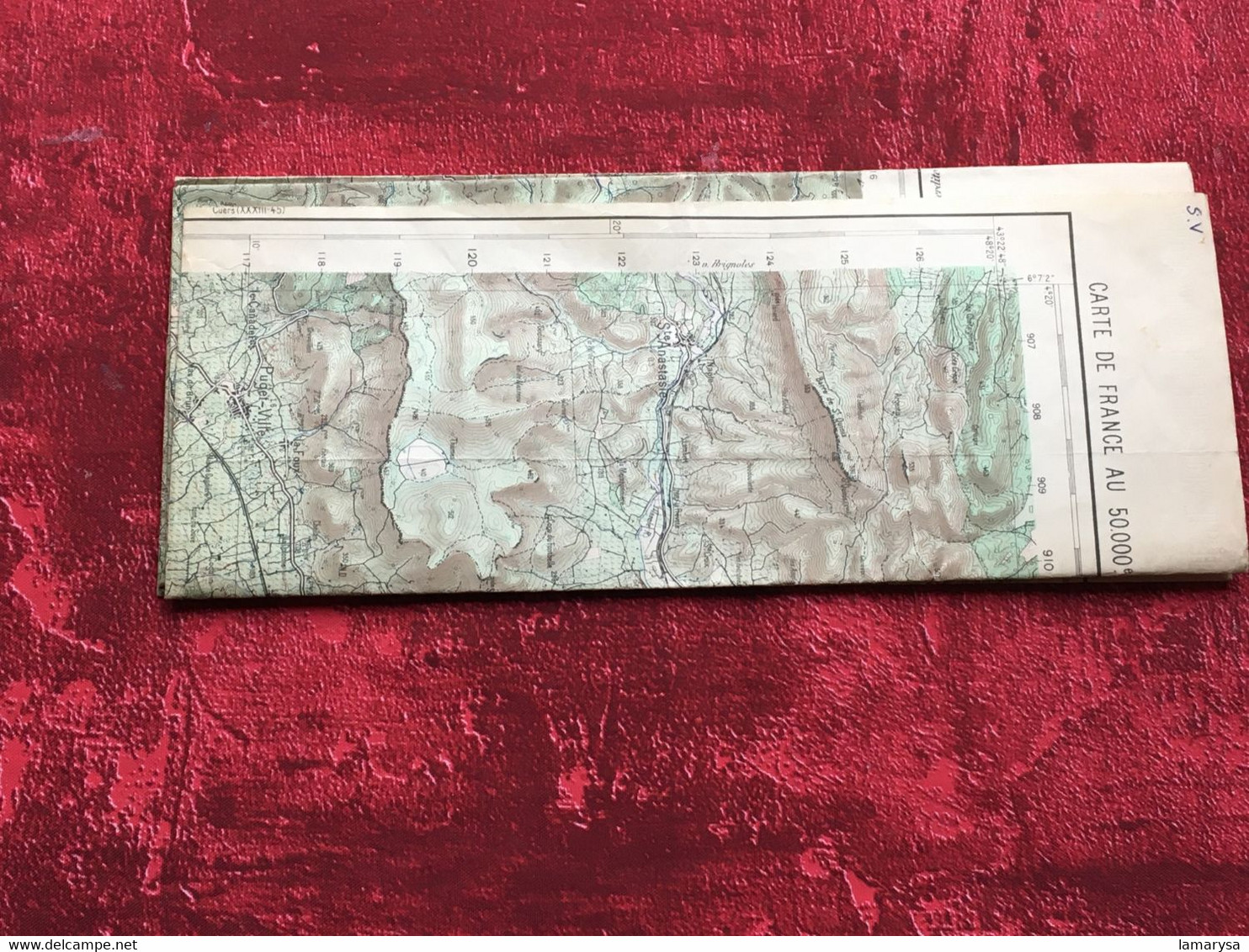 1937-Collobrières Carte topographique Type 1922 Géographique Armées -Quadrillage Km Lambert 3-Hyéres - Porquerolles