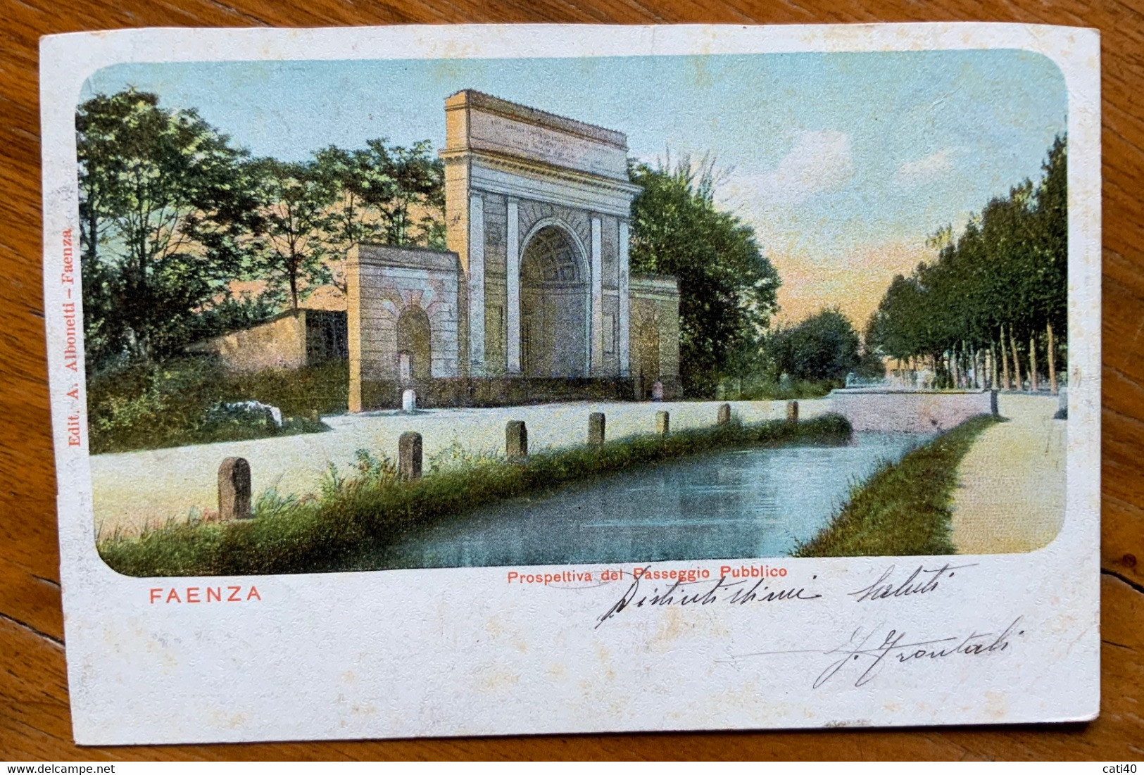 FAENZA - PROSPETTIVA DEL PASSEGGIO PUBBLICO  - VIAGGIATA  1902 CON AMB. ANCONA BOLOGNA - Faenza