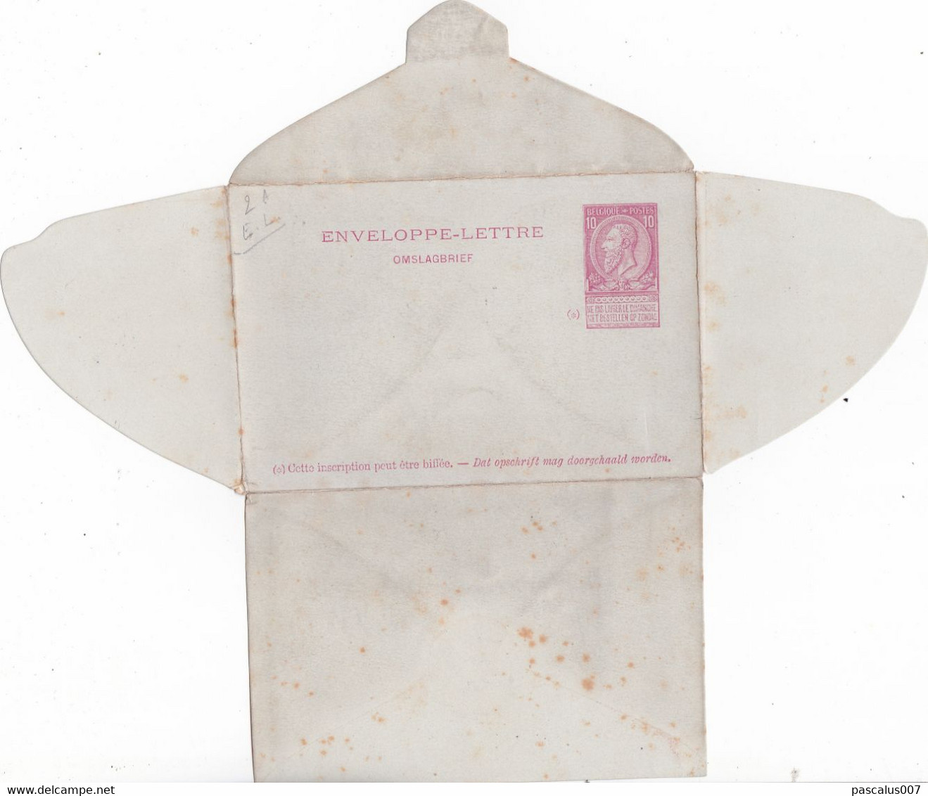 B01-419 Enveloppe-Lettre Vierge Entier Postal N° 2a - Enveloppes-lettres