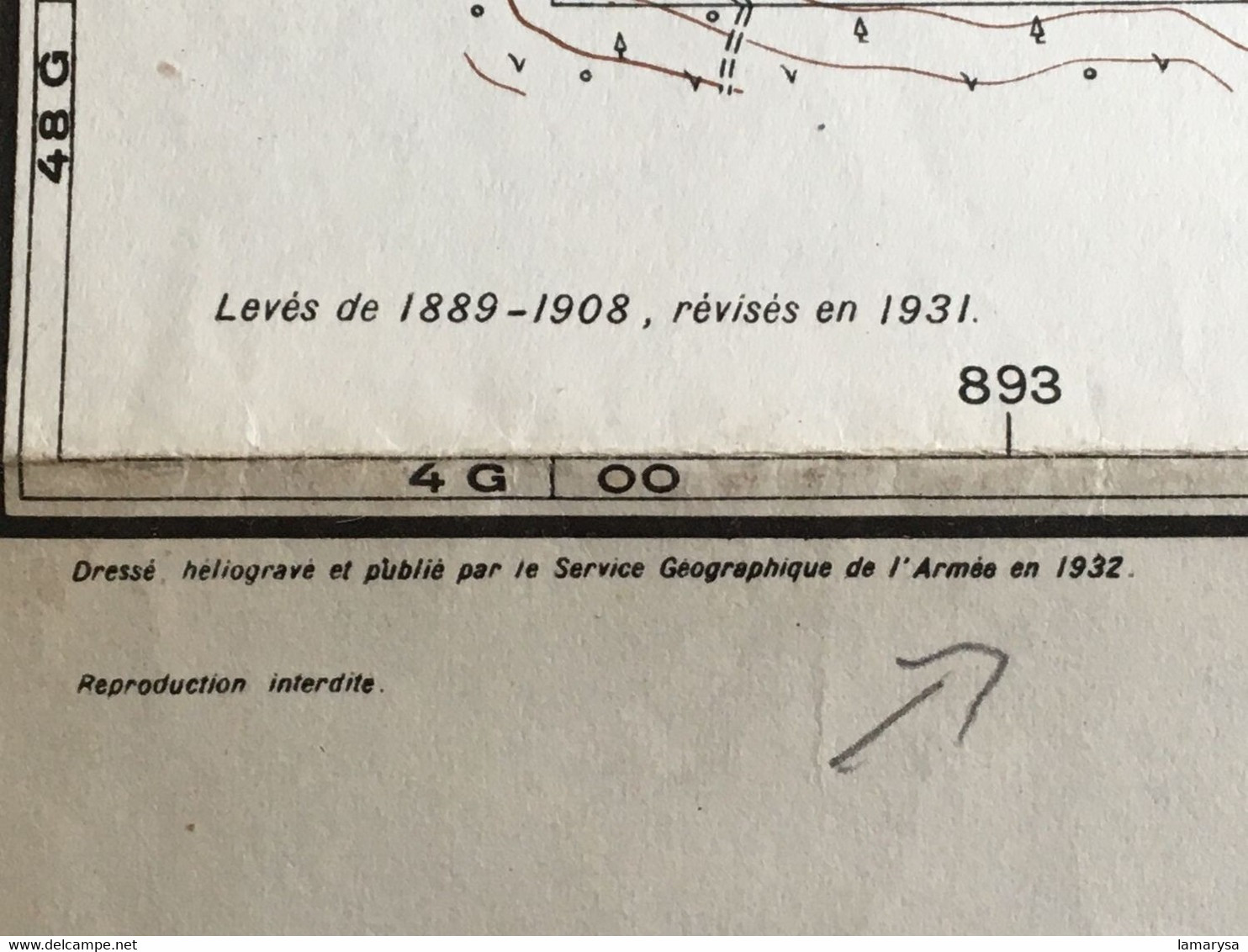 1941-WW2- Cuers N°7 ancienne Carte topographique Géographique Armées 1932-- Coté Montreux le grand cap-Carroyage Km