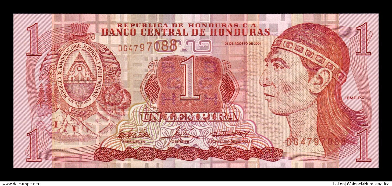 Honduras 1 Lempira 2004 Pick 84d Sc Unc - Honduras