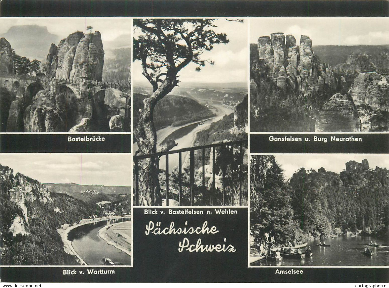 Postcard Saxon Switzerland Mountains (Sächsische Schweiz) - Saxon