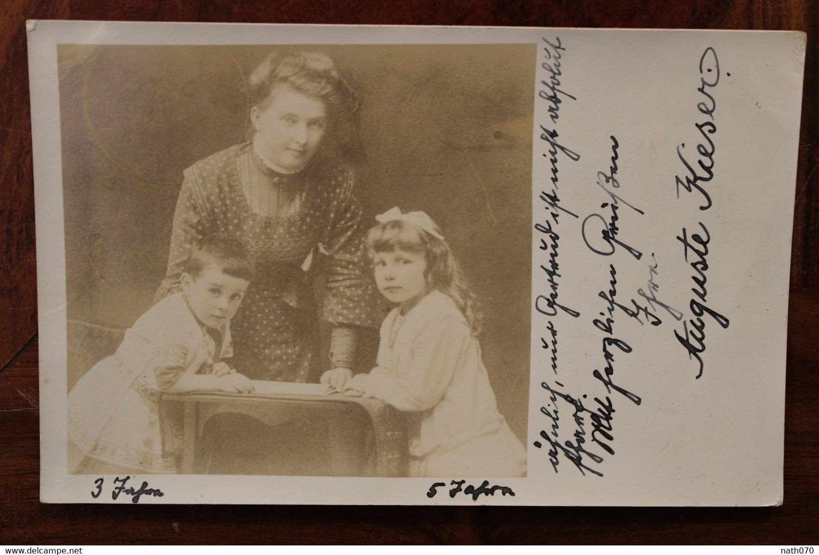 AK 1910 Cpa Carte Photo Kinder Frau Gruss Aus Gruß Deutsches Reich Karte Photo Düsseldorf - Photographie