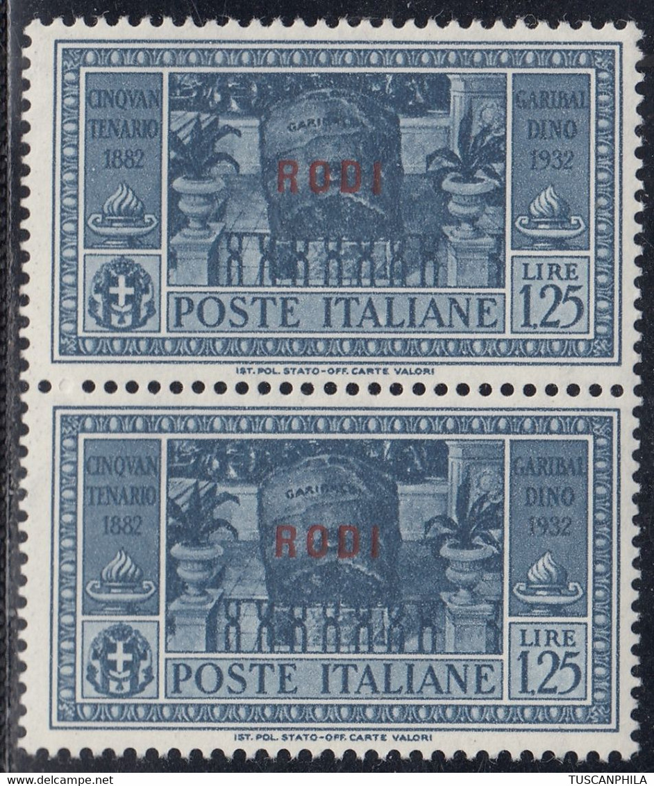 1932 Giuseppe Garibaldi 2 Val. Sass. 26 MNH** Cv 140 - Ägäis (Rodi)