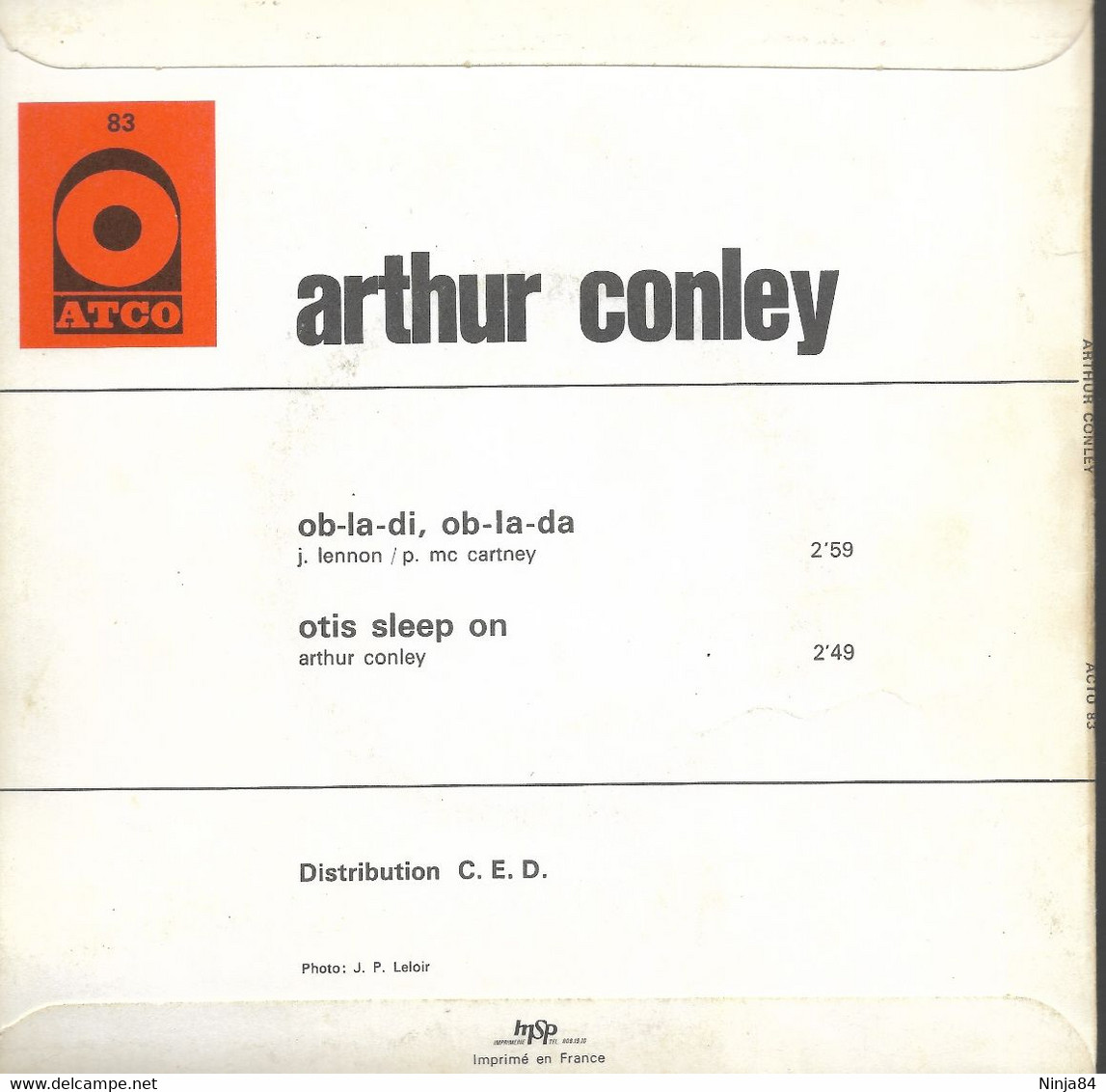 SP 45 RPM (7)  Arthur Conley / Beatles  " Ob-la-di, Ob-la-da  " - Soul - R&B