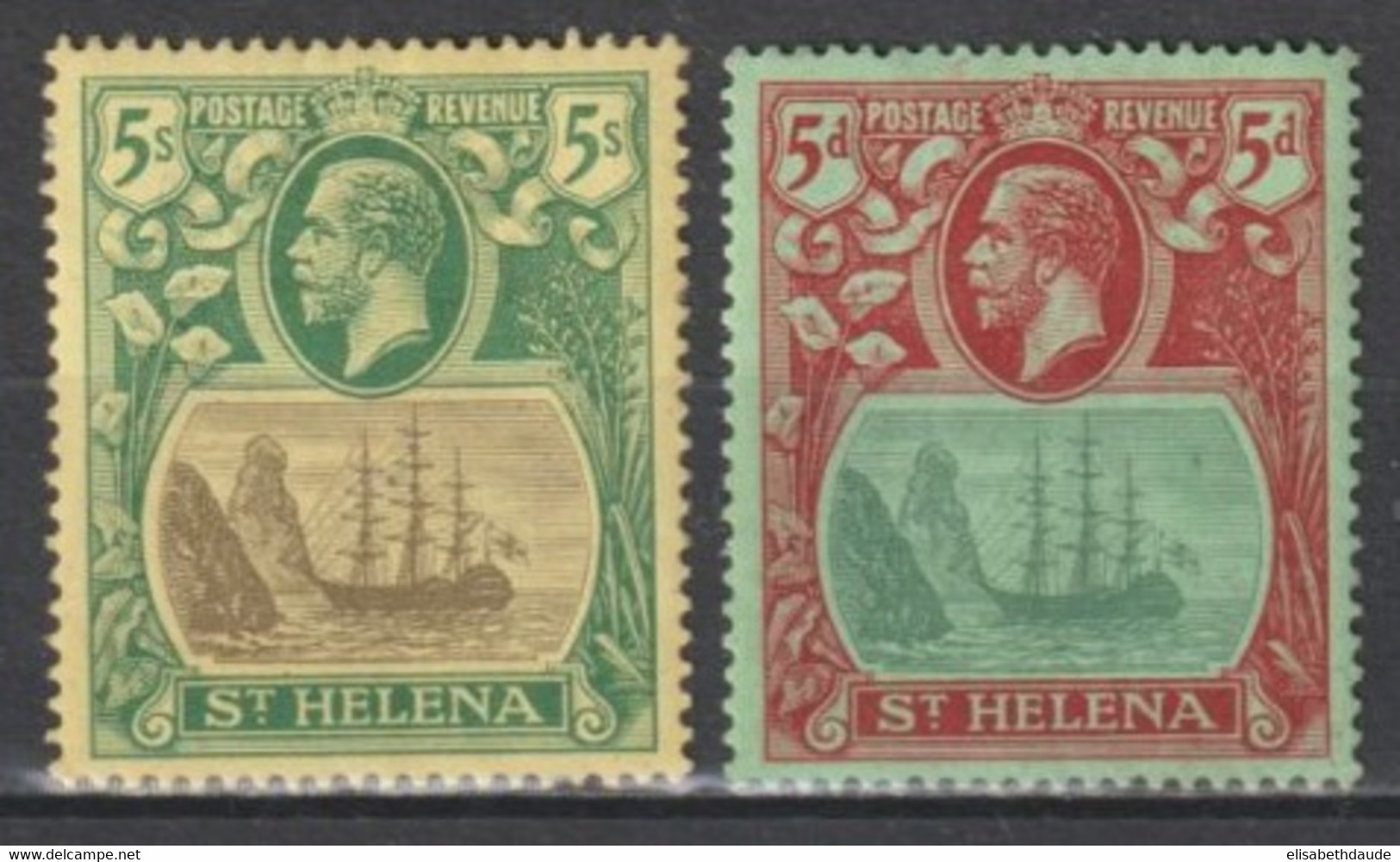 STE HELENE - 1922/23 - YVERT N°66 (FIL. CA) * MH (LEGERES ADHERENCES PAPIER) + 72 * MLH - COTE = 66 EUR - BATEAUX - Sainte-Hélène