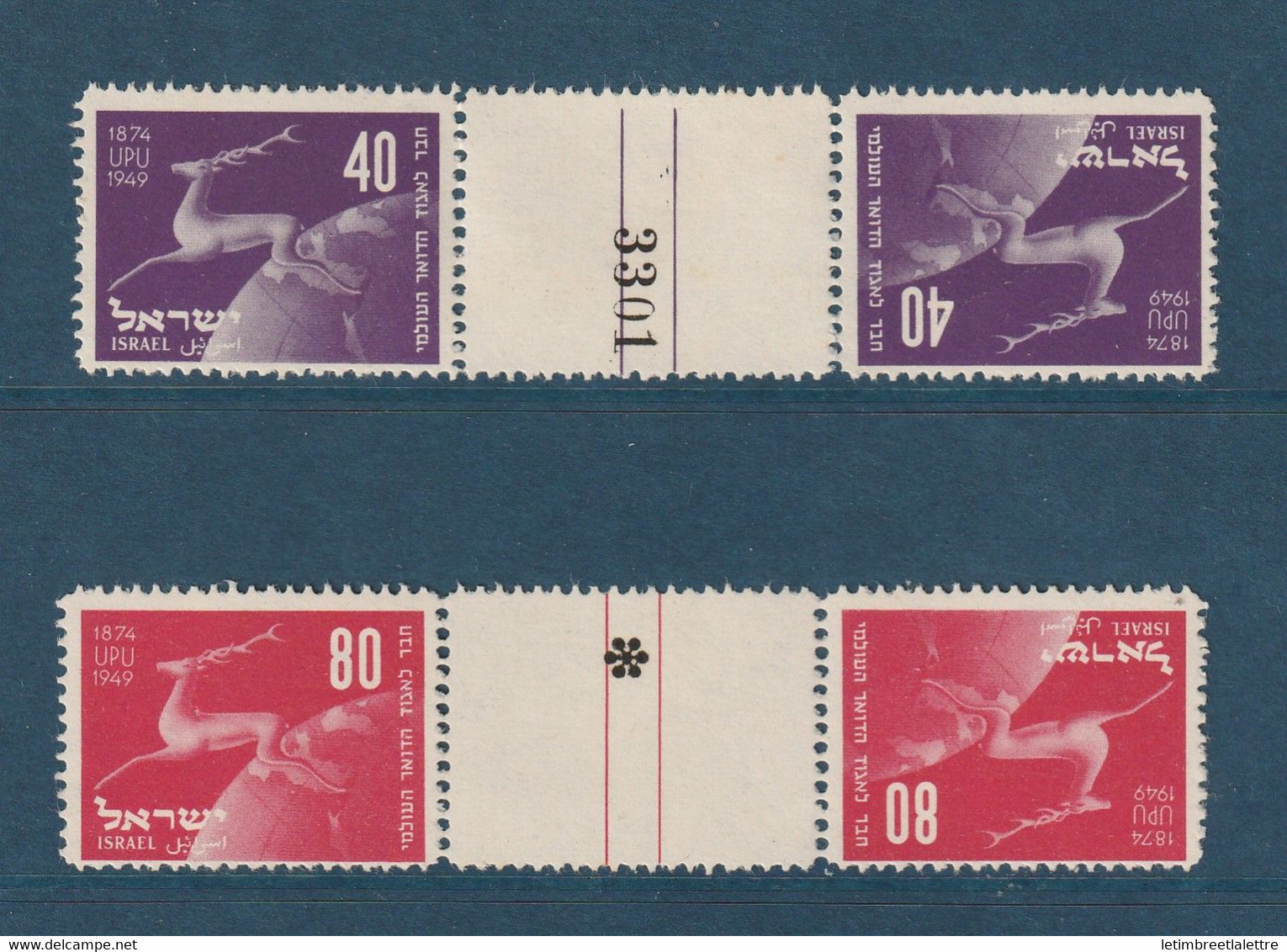 Israël - YT N° 27 B Et 28 B ** - Neuf Sans Charnière - Petite Rousseur Sur Le 27 B Voir Scan - 1950 - Nuovi (con Tab)