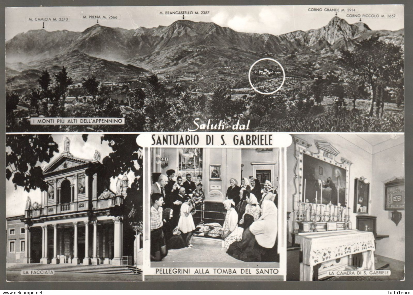 ISOLA DEL GRAN SASSO - TERAMO - 1963 - SANTUARIO DI S.GABRIELE CON PELLEGRINI IN PREGHIERA - Luoghi Santi