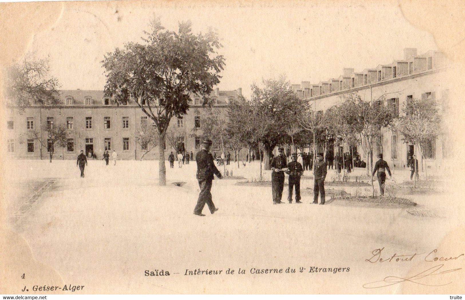 SAIDA INTERIEUR DE LA CASERNE DU 2 E ETRANGERS ( CARTE PRECURSEUR ) - Saïda