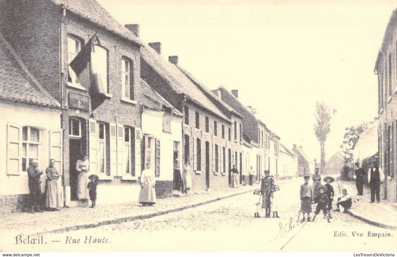 Belgique - Beloeil - Rue Haute - Edit. Vve Empain - Animé - 1906 - Carte Postale Ancienne - Ixelles - Elsene