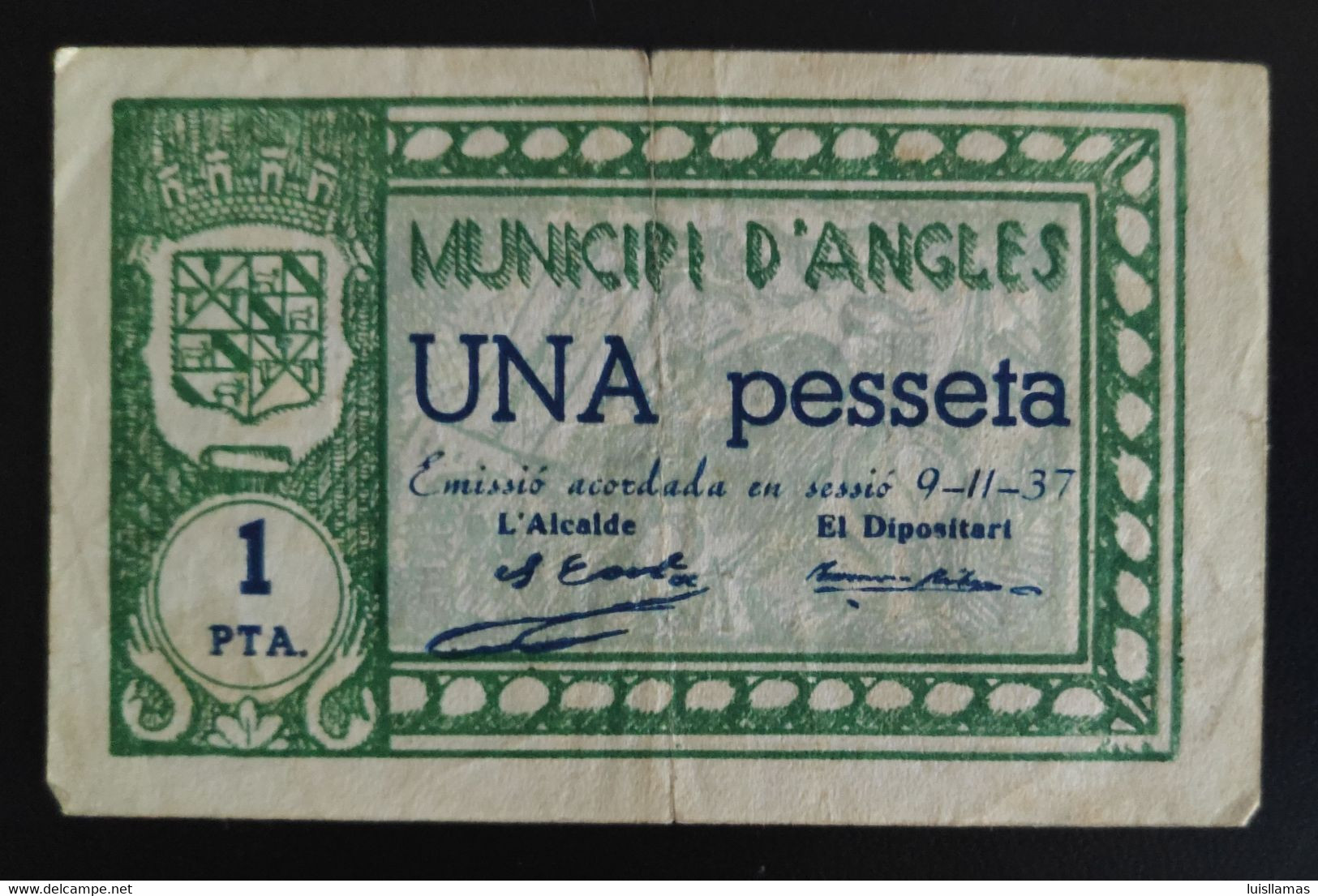 España 1937 República, Billete Local Angles 1 Peseta. - 5 Pesetas