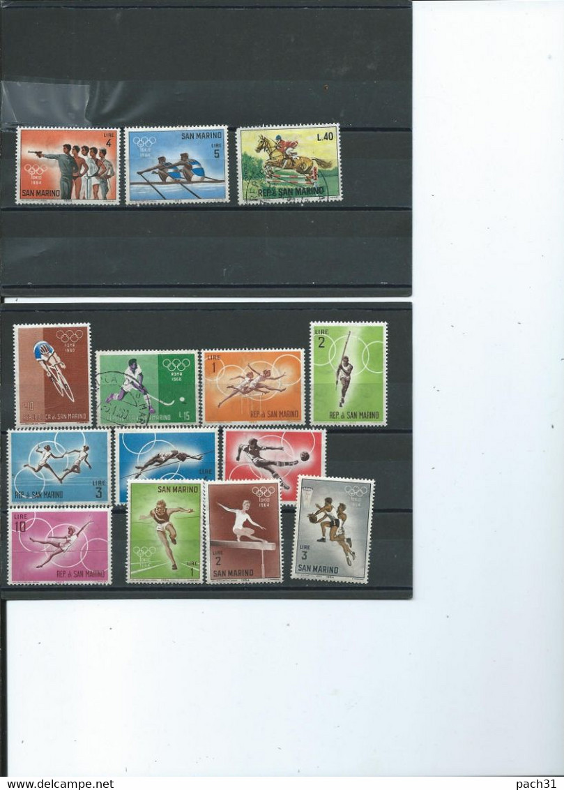 Saint Marin  Lot Timbres Théme Sports   **,* Et O - Collections, Lots & Series