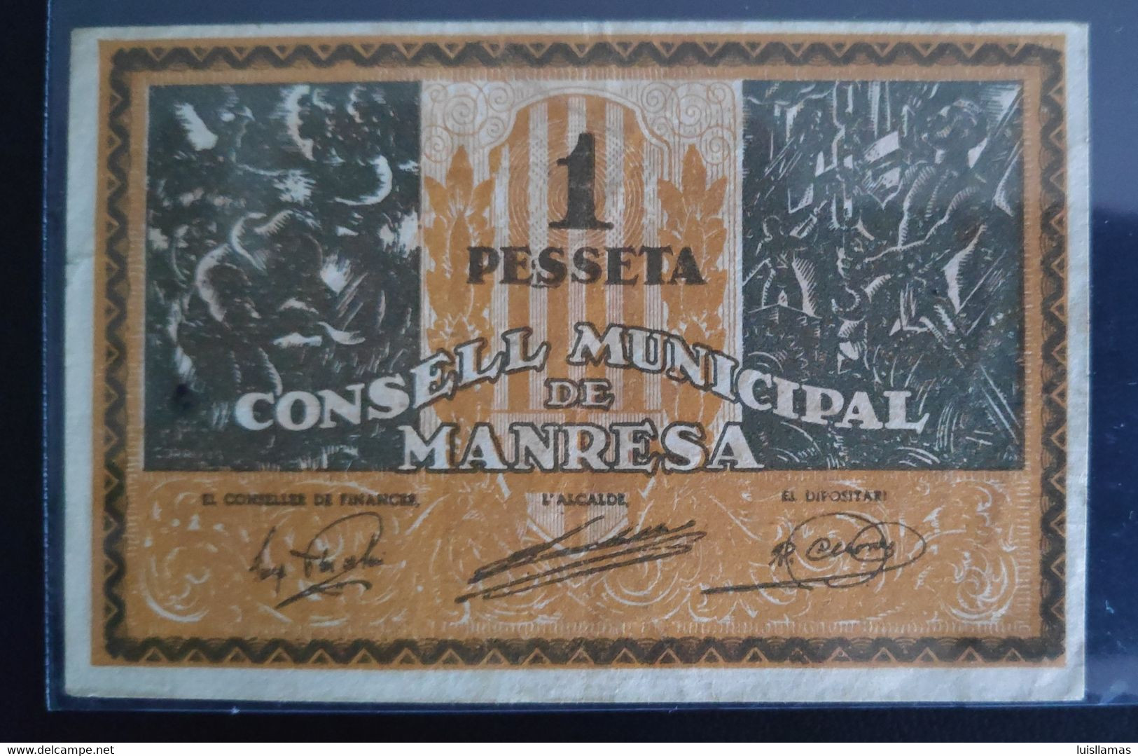 España 1937 República, Billete Local De Manresa 1 Peseta. - 5 Peseten