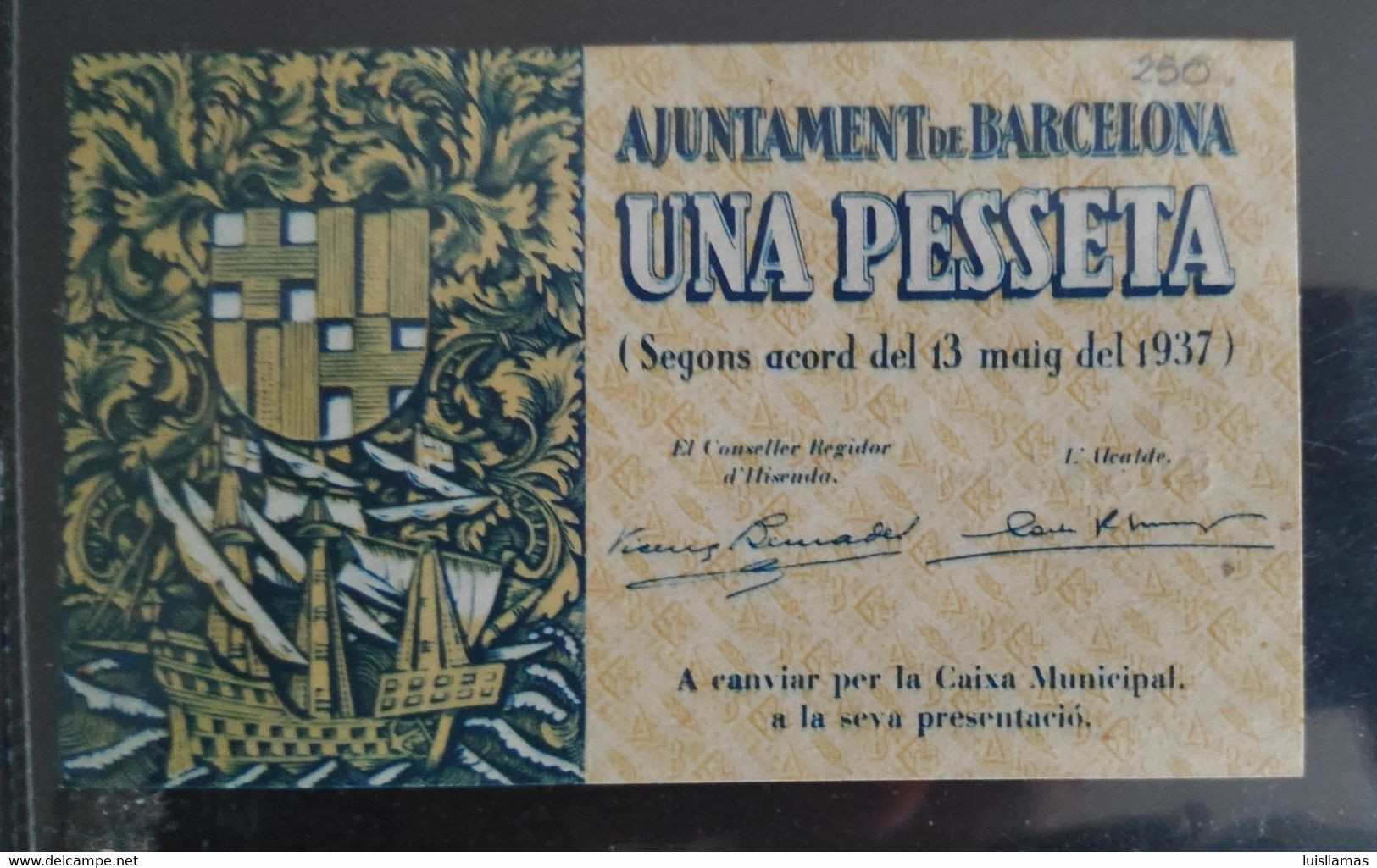 España 1937 República, Billete Local De Barcelona, 1 Peseta. - 5 Pesetas