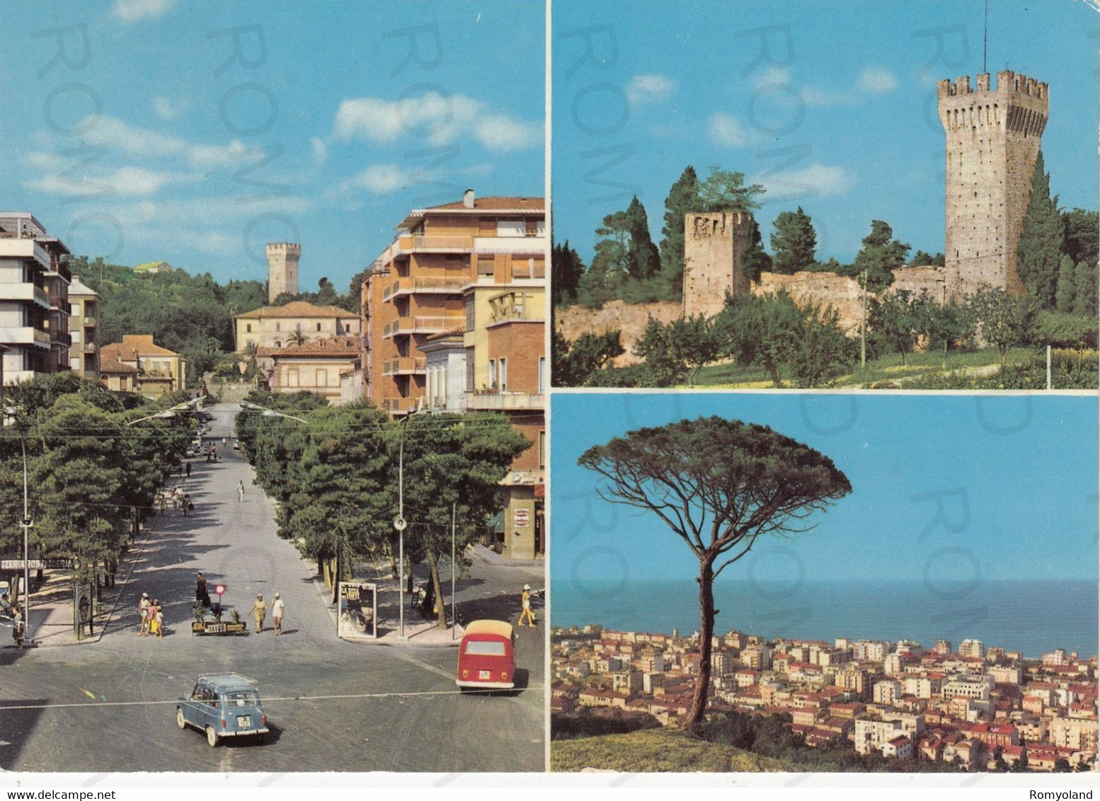 CARTOLINA  PORTO S.GIORGIO,FERMO,MARCHE-LUNGOMARE,SPIAGGIA,MARE,SOLE,ESTATE,VACANZA,BARCHE A VELA,VIAGGIATA 1969 - Fermo