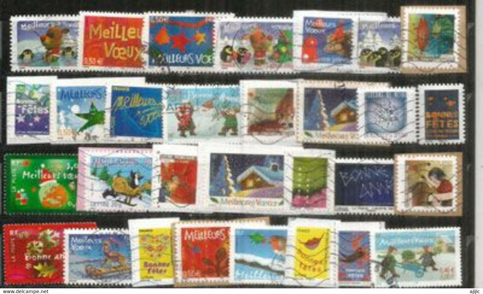 Beau Lot De 30 Timbres Oblitérés Différents "Meilleurs Voeux & Bonne Année", Bonne Qualité. Lot # 31 - Vrac (max 999 Timbres)