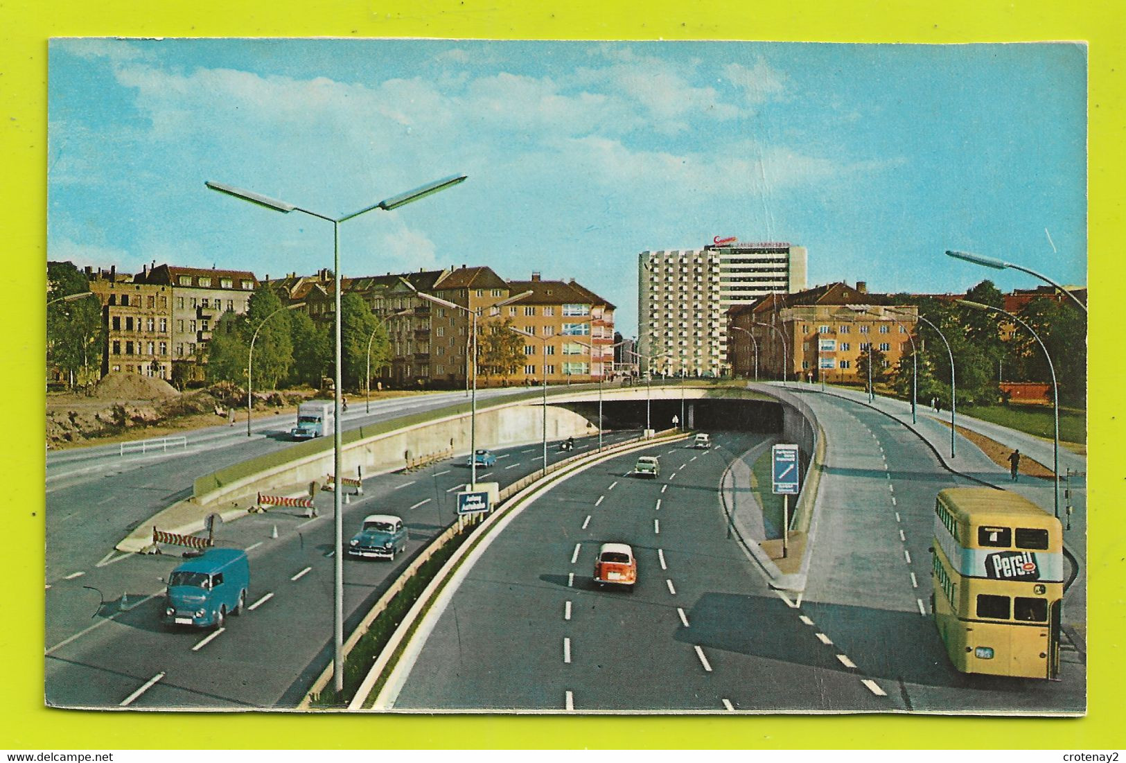 BERLIN Halensee Stadtautobahn VOIR ZOOMS Autos Car BUS Ancien à étage PUB Persil - Halensee