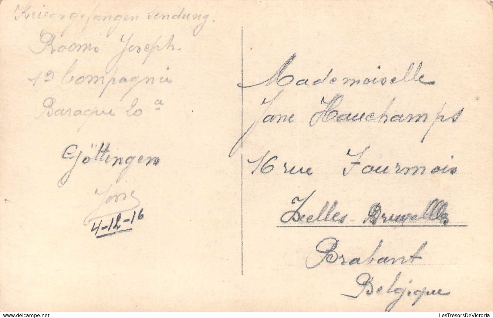 Militaria - Rooms Joseph - 1er Compagnie Baraque 20 - Gottigem - 4/12/1916 - Soldat - Carte Postale Ancienne - Weltkrieg 1914-18