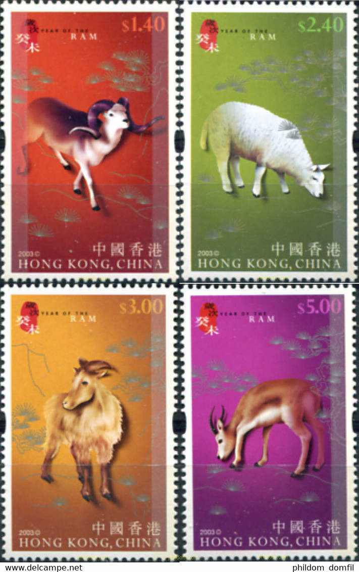 324221 MNH HONG KONG 2002 AÑO LUNAR CHINO - AÑO DE LA CABRA - Collections, Lots & Séries