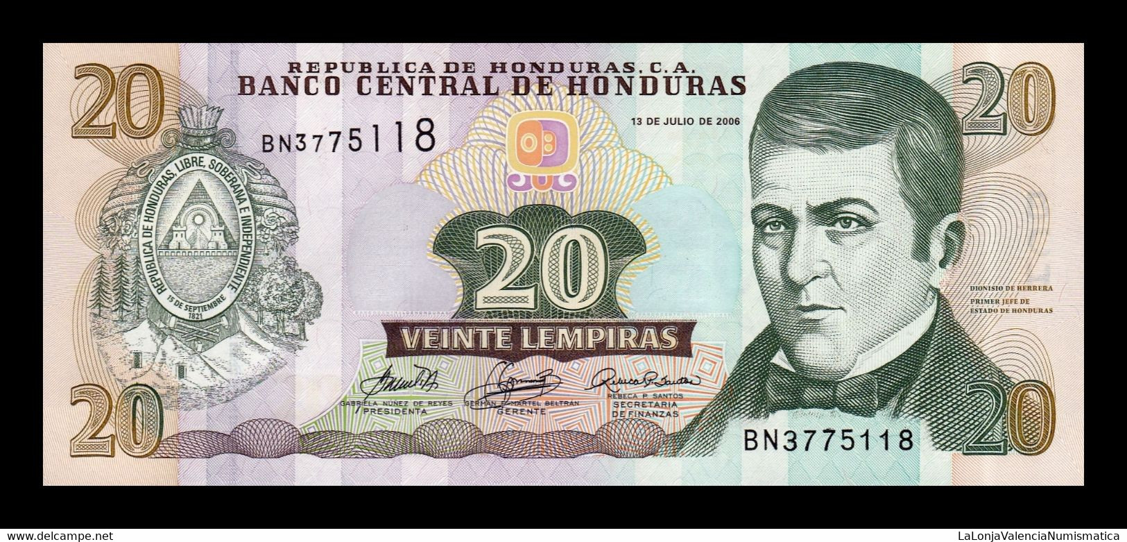 Honduras 20 Lempiras 2006 Pick 93 Sc Unc - Honduras