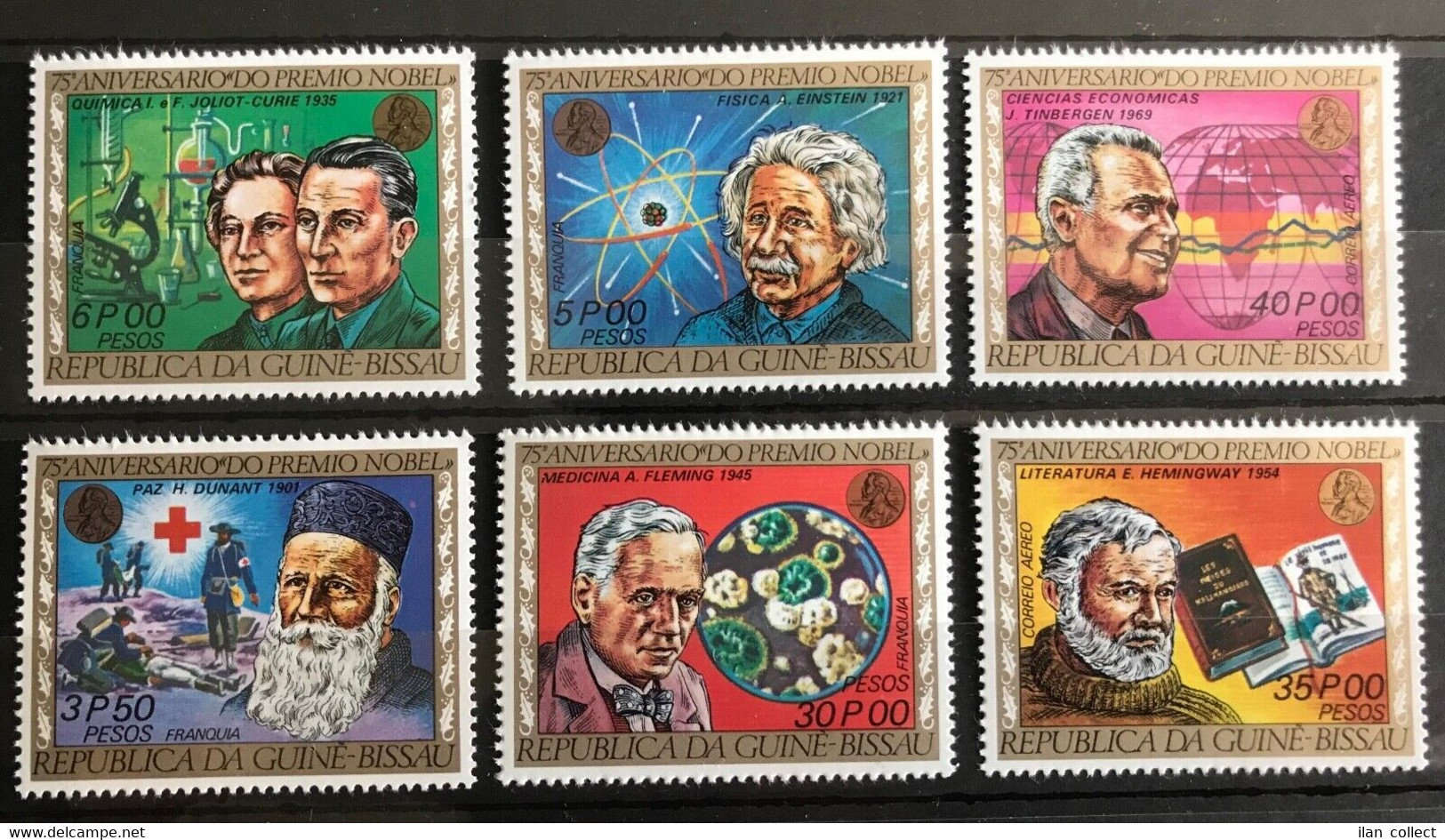 Einstein / Tinbergen / Dunant / Fleming / Hemingway On Stamps MNH** RR1 - Albert Einstein
