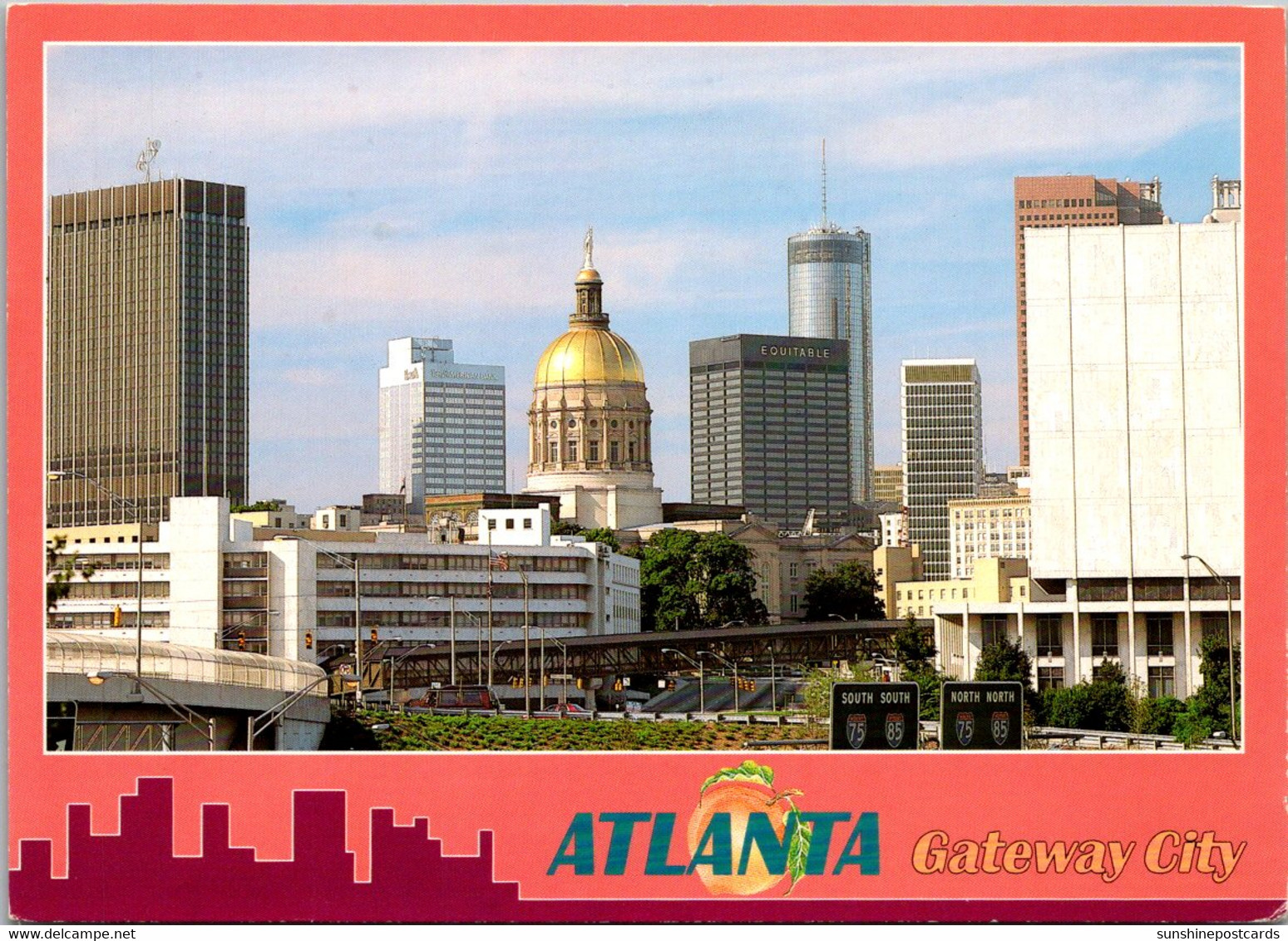 Georgia Atlanta Skyline Showing State Capitol Building Golden Dome - Atlanta