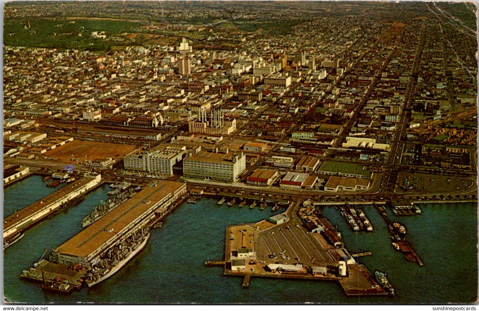 California San Diego Aerial View Of Downtown From The Harbor 1964 - San Diego