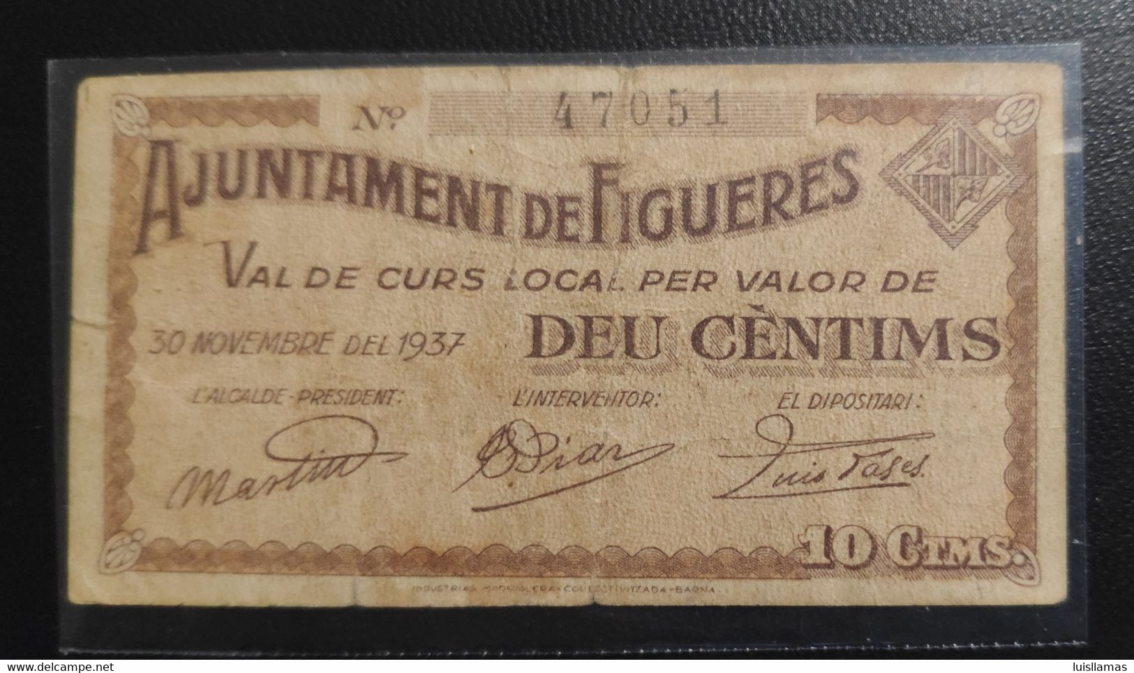 España, República 1937 Billete Local De Figueres 10 Cts. - Other & Unclassified