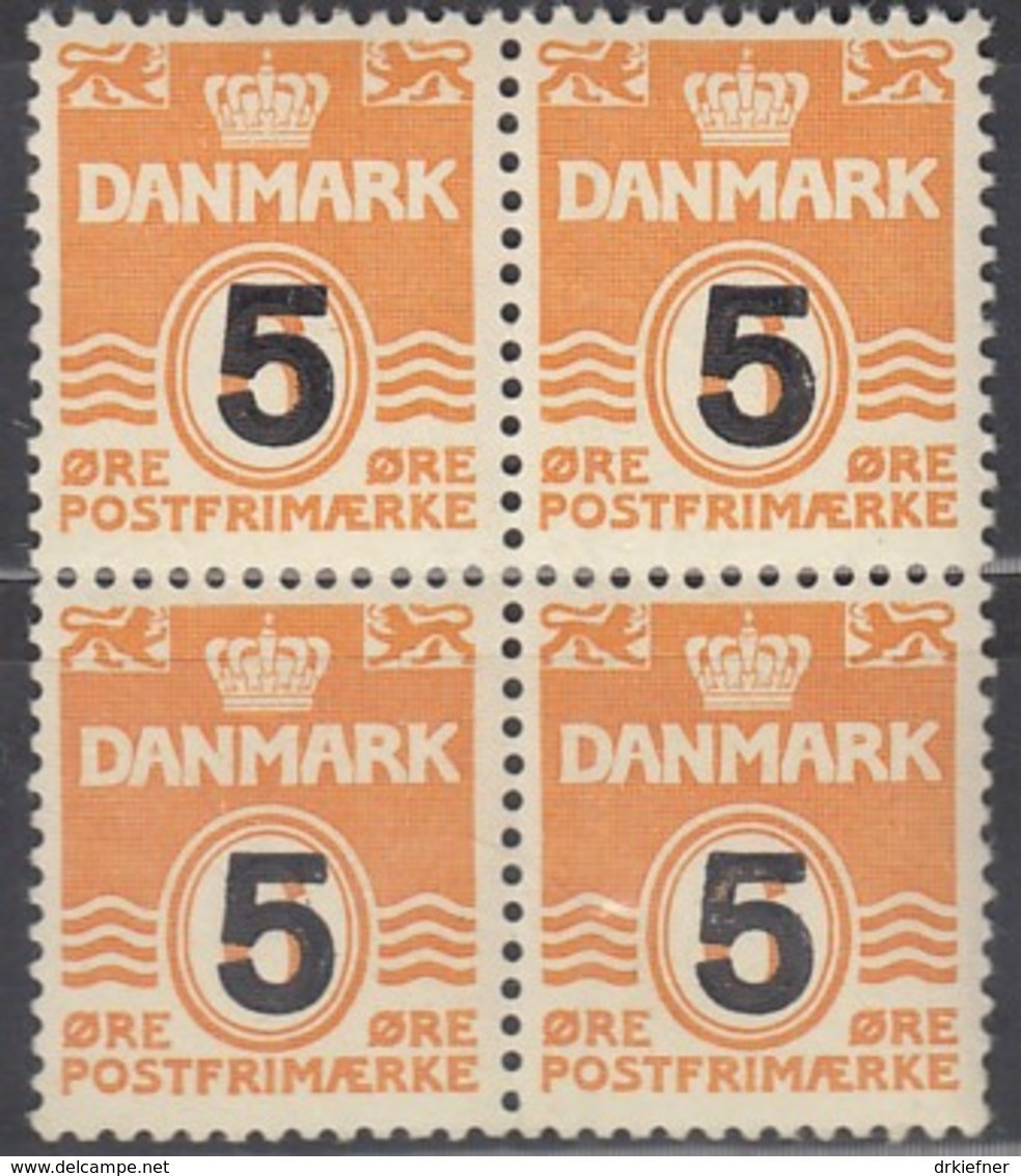 DÄNEMARK  353, 4erBlock, Postfrisch **, Freimarke: Wellenlinien Mit Aufdruck 1955 - Neufs