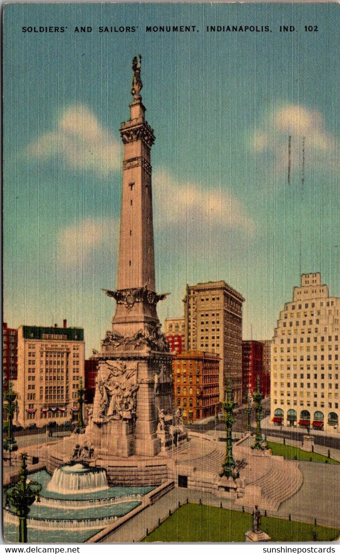 Indiana Indianapolis Sailors And Soldiers Monument 1952 - Indianapolis