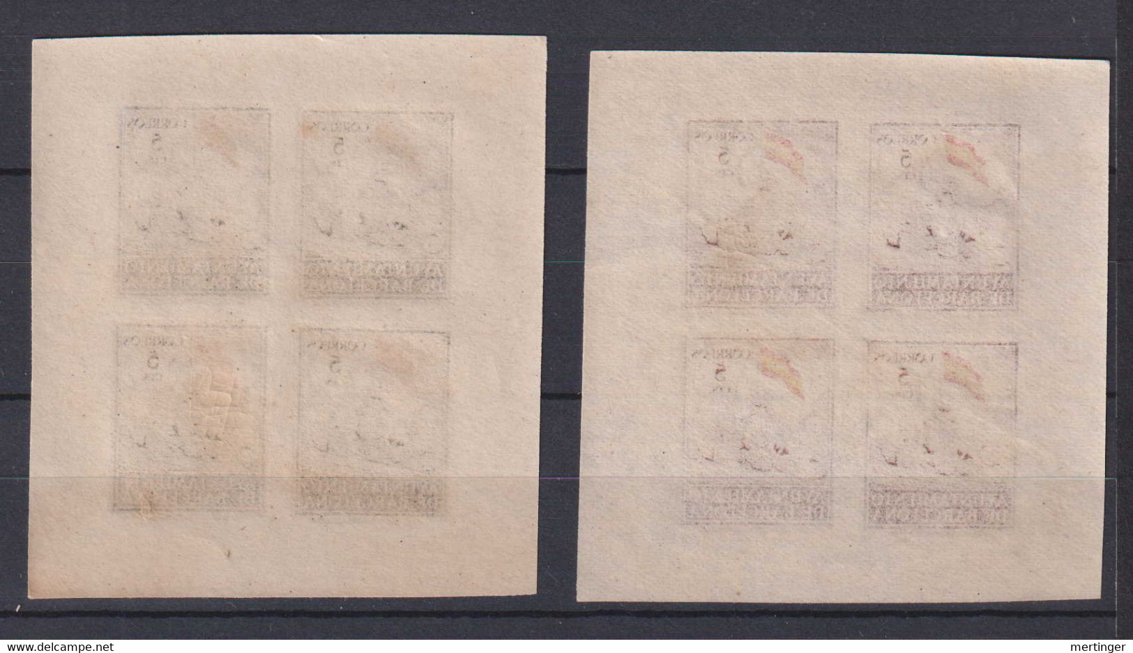 Spain Tax Stamp Ayuntamiento De Barcelona  Mi# 2-3 Imperf Block Of 4 * + **  Mint + MNH - Altri & Non Classificati