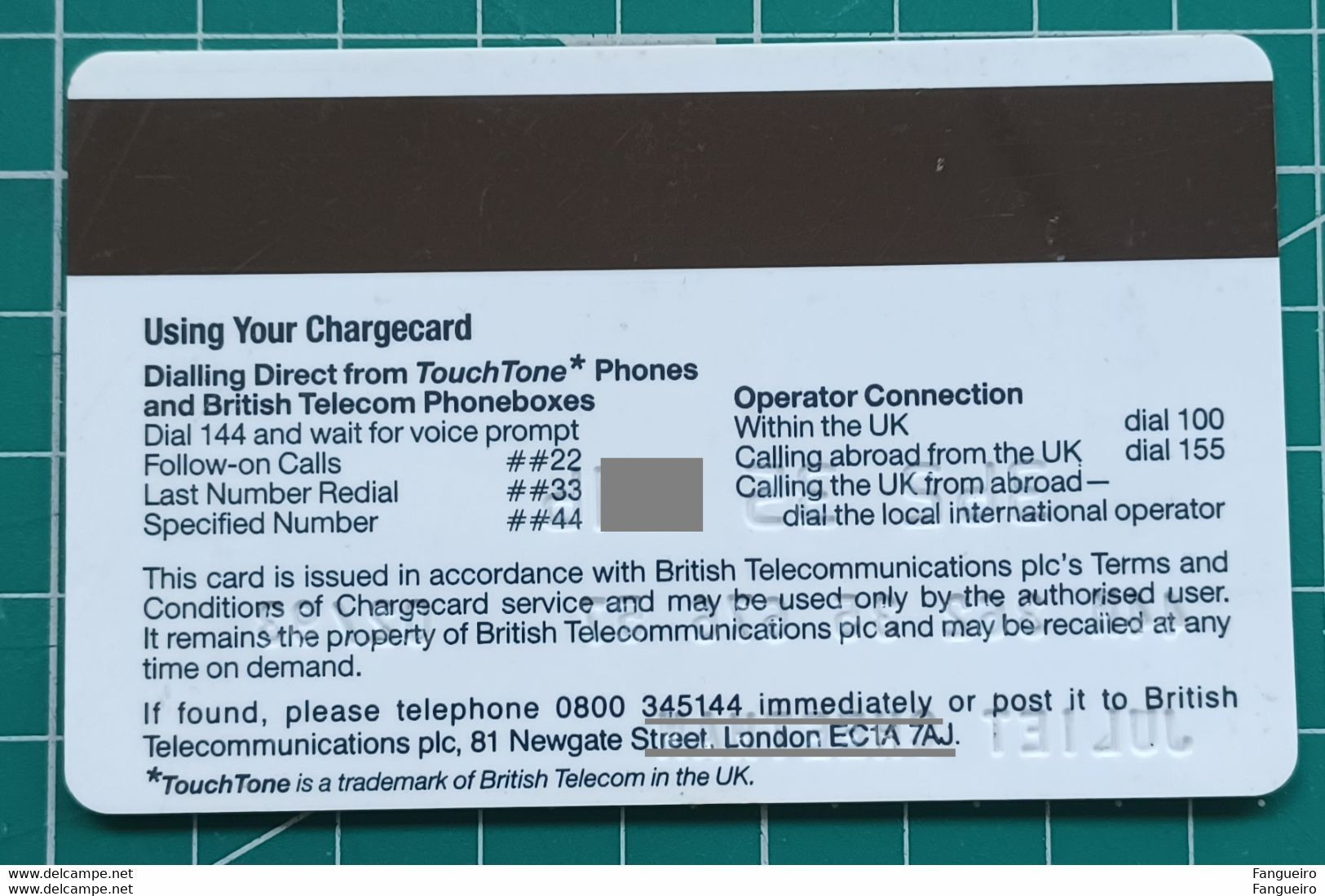 ENGLAND PHONECARD BRITISH TELECOM CHARGECARD - Collezioni