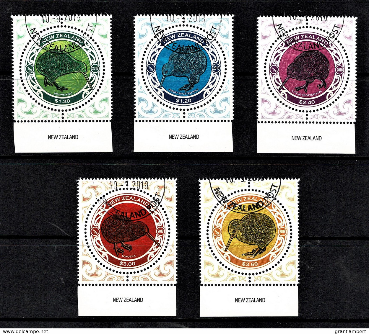 New Zealand 2018 Round Kiwi Marginal Set Of 5 Used - Used Stamps
