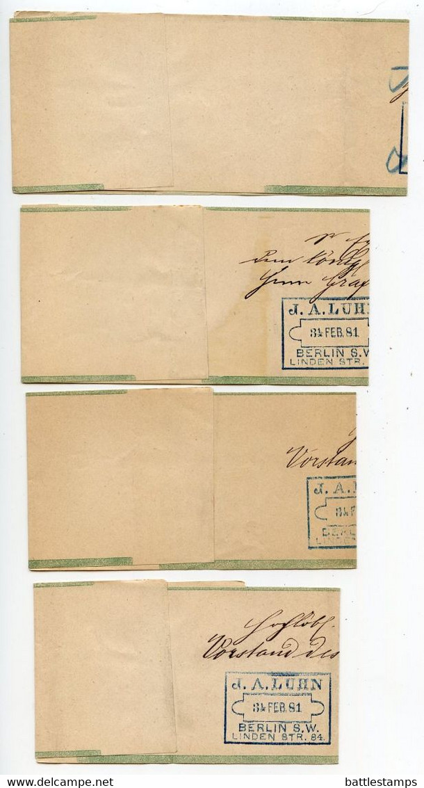 Germany 1881 4 Addressed 3pf Crown Letter Bands, Berlin - J.A. Luhn To Different Towns - Sonstige & Ohne Zuordnung