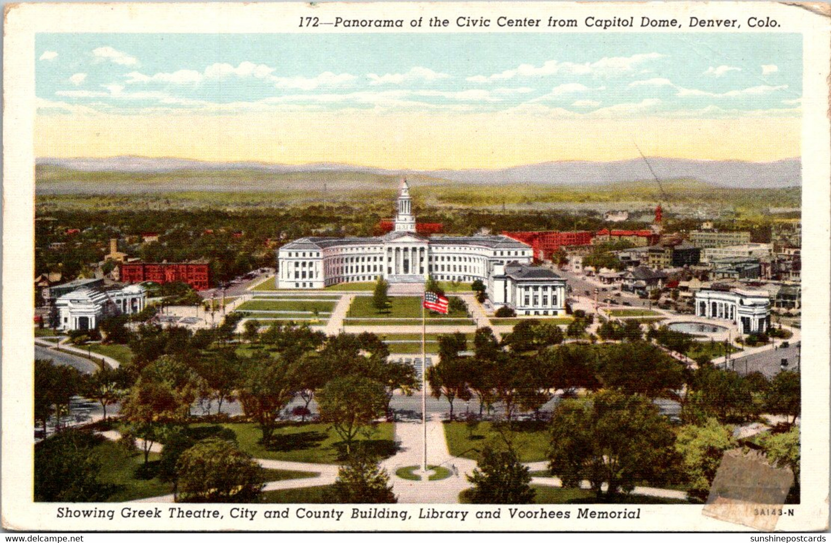 Colorado Denver Panorama Of The Civic Center From Capitol Dome - Denver