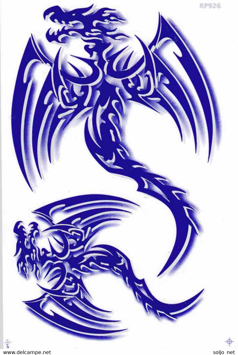 Drachen Blau Tiere Aufkleber / Dragon Blue Animal Sticker A4 1 Bogen 27 X 18 Cm ST271 - Scrapbooking