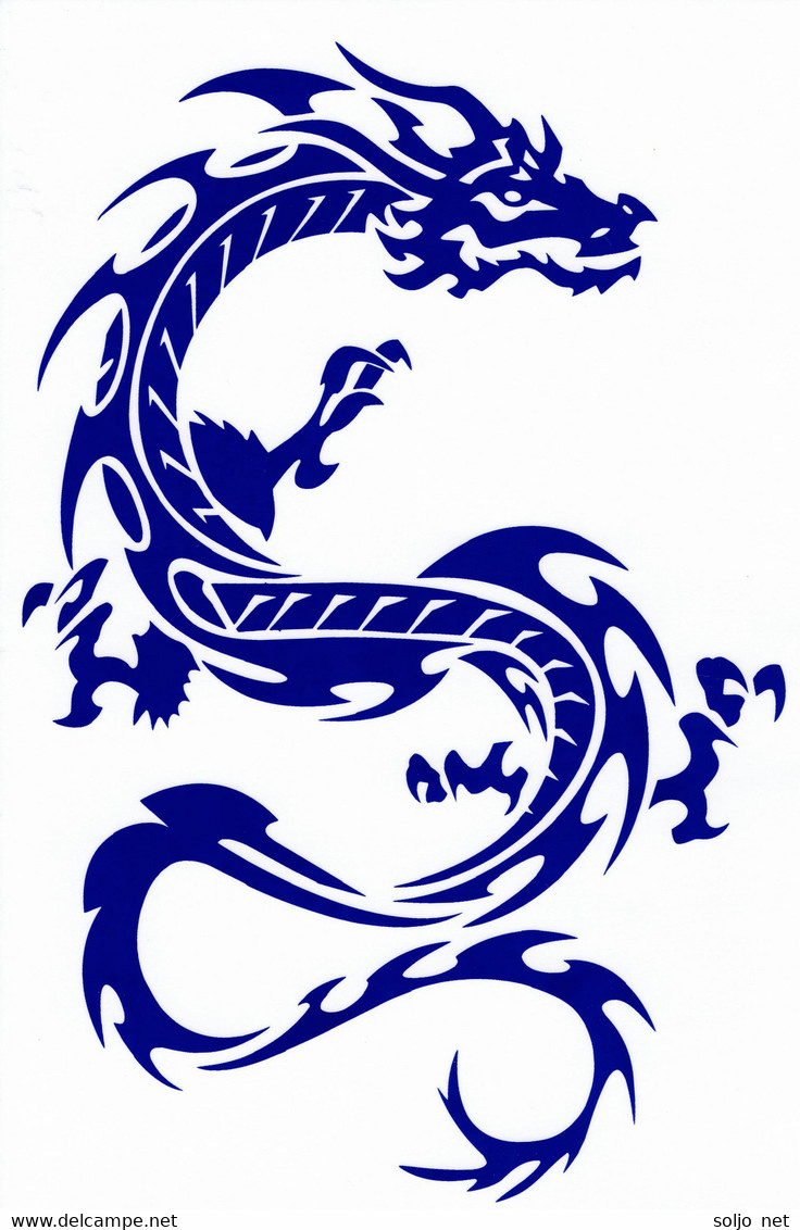 Drachen Blau Tiere Aufkleber / Dragon Blue Animal Sticker A4 1 Bogen 27 X 18 Cm ST299 - Scrapbooking