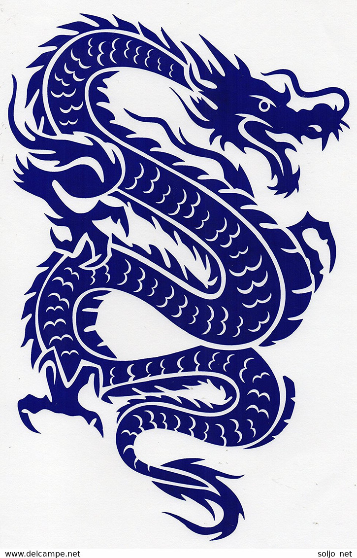 Drachen Blau Tiere Aufkleber / Dragon Blue Animal Sticker A4 1 Bogen 27 X 18 Cm ST324 - Scrapbooking