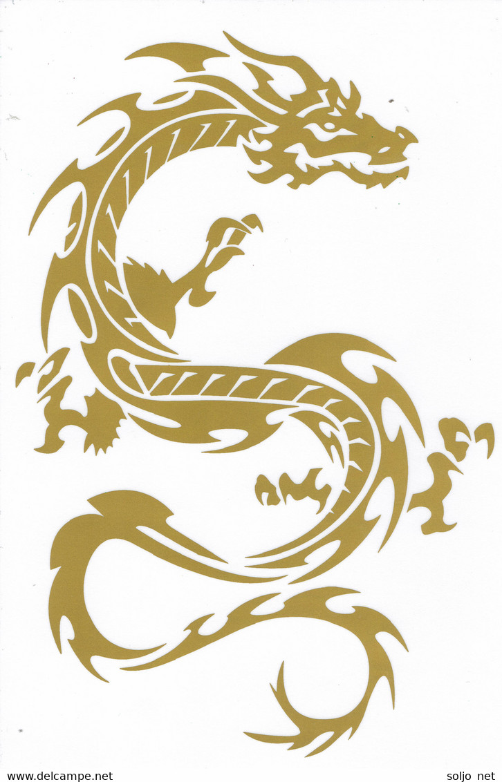 Drachen Gold Tiere Aufkleber / Dragon Gold Animal Sticker A4 1 Bogen 27 X 18 Cm ST260 - Scrapbooking