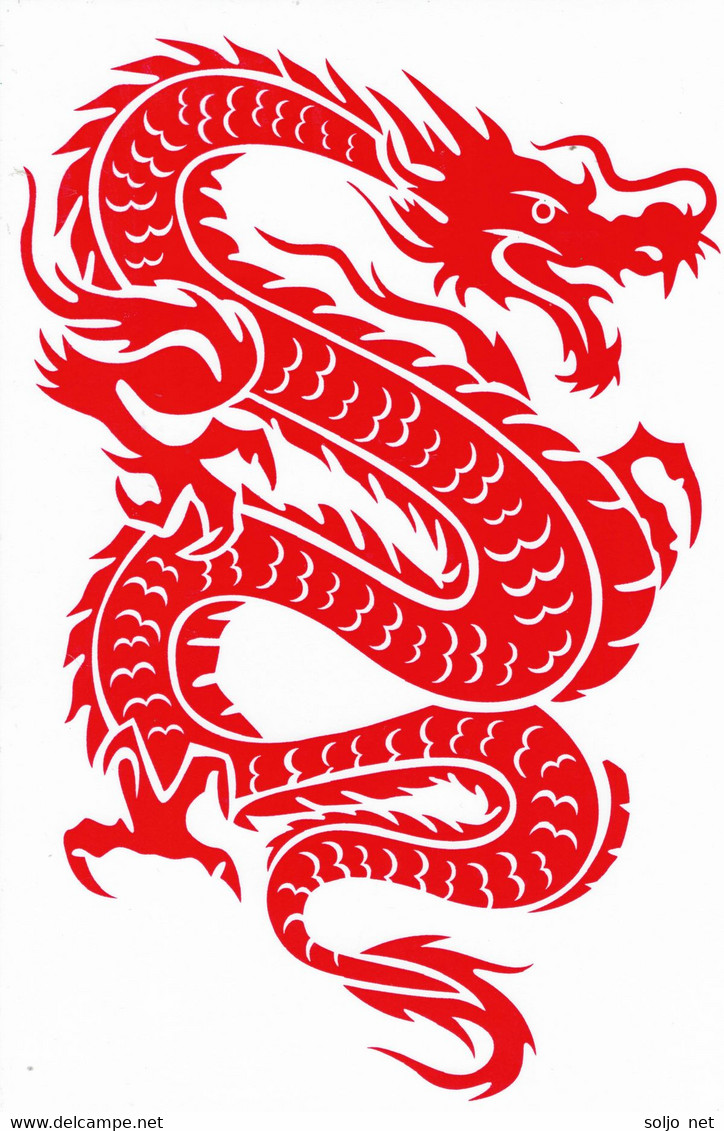 Drachen Rot Tiere Aufkleber / Dragon Red Animal Sticker A4 1 Bogen 27 X 18 Cm ST306 - Scrapbooking