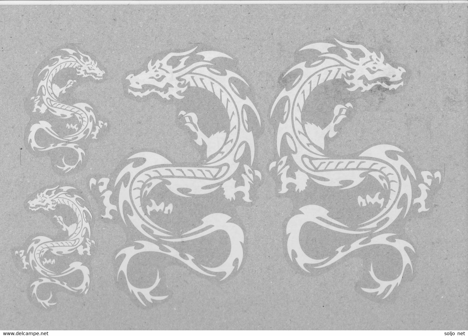 Drachen Weiss Tiere Aufkleber / Dragon White Animal Sticker A4 1 Bogen 27 X 18 Cm ST023 - Scrapbooking