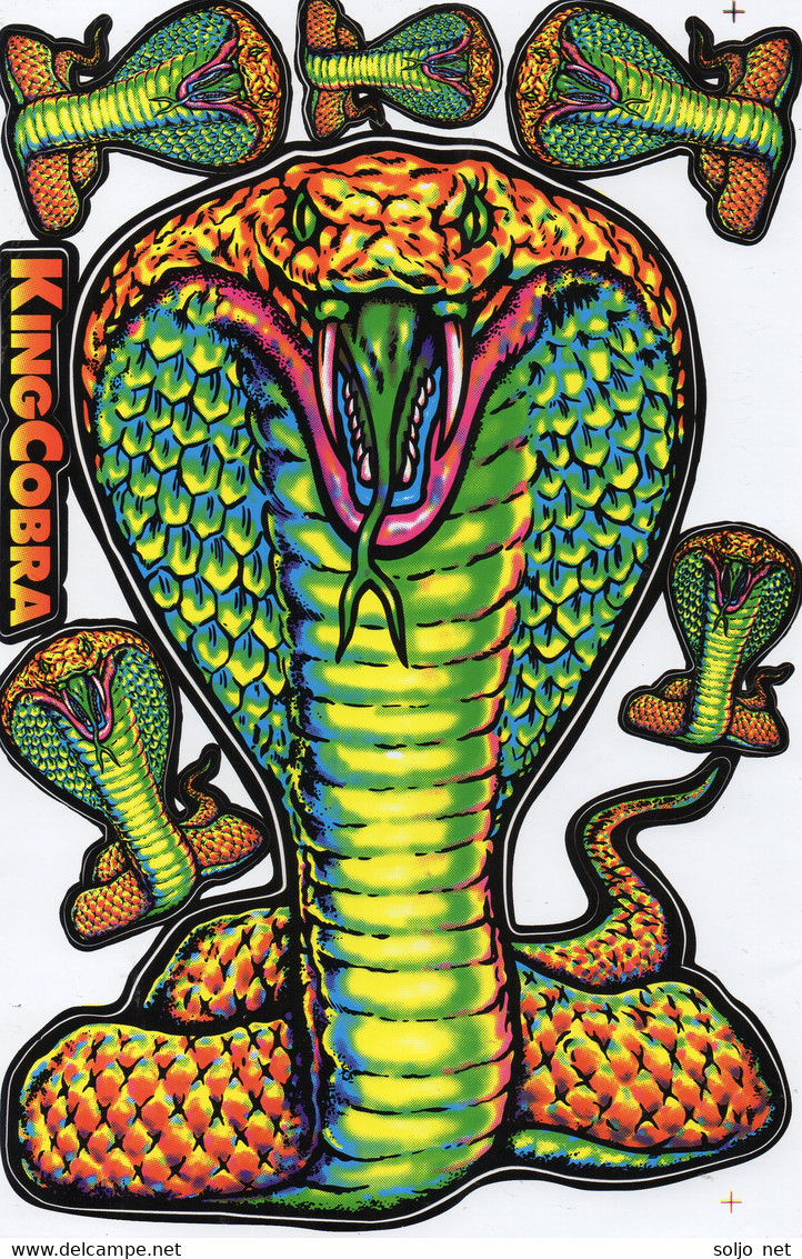 Kobra Schlange Tiere Aufkleber / Cobra Snkae Animal Sticker A4 1 Bogen 27 X 18 Cm ST266 - Scrapbooking