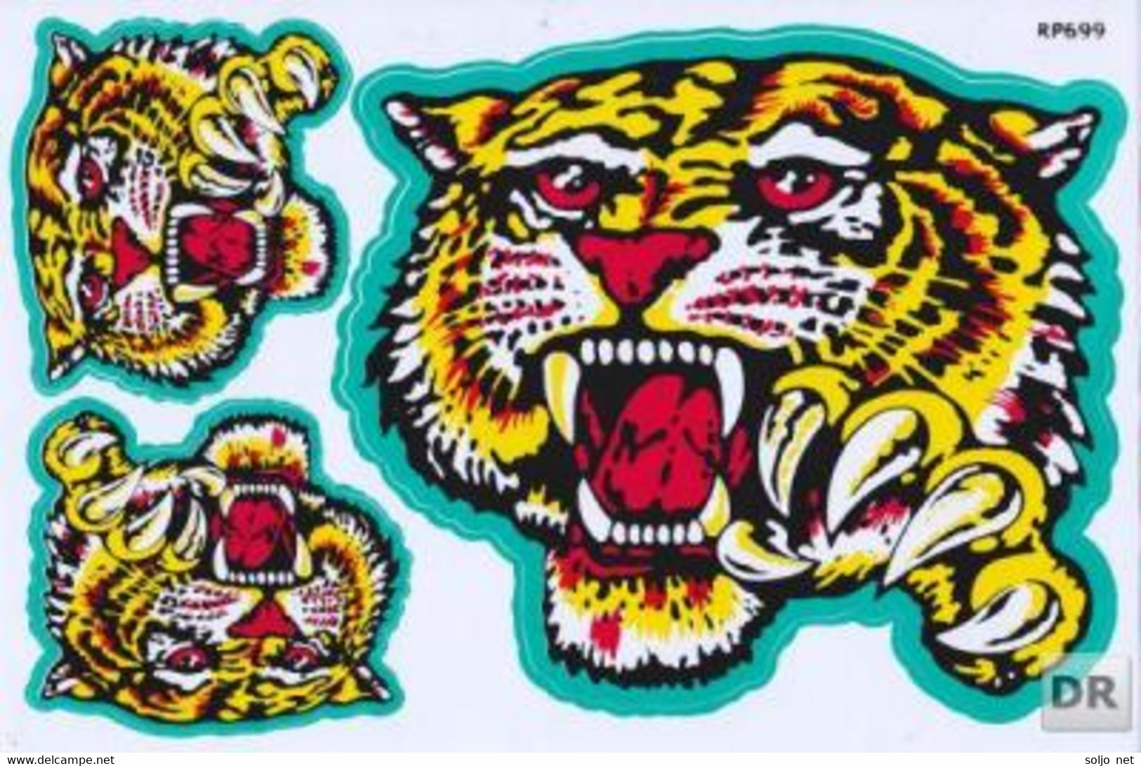 Tiger Tiere Aufkleber / Tiger Animal Sticker A4 1 Bogen 27 X 18 Cm ST204 - Scrapbooking
